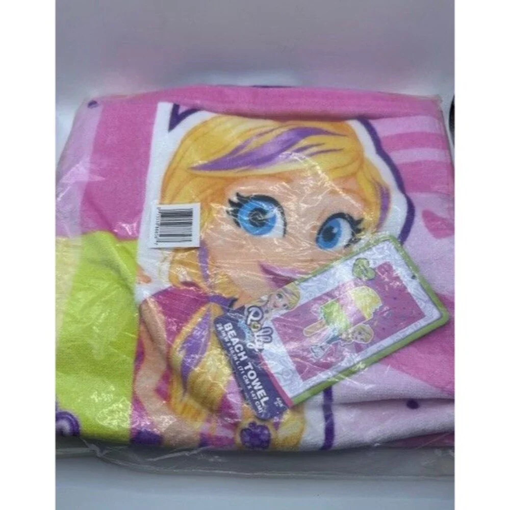 Polly Pocket Beach Towel 28x58 Pink Kids Bath Pool Swim Towel NEW Cartoon
